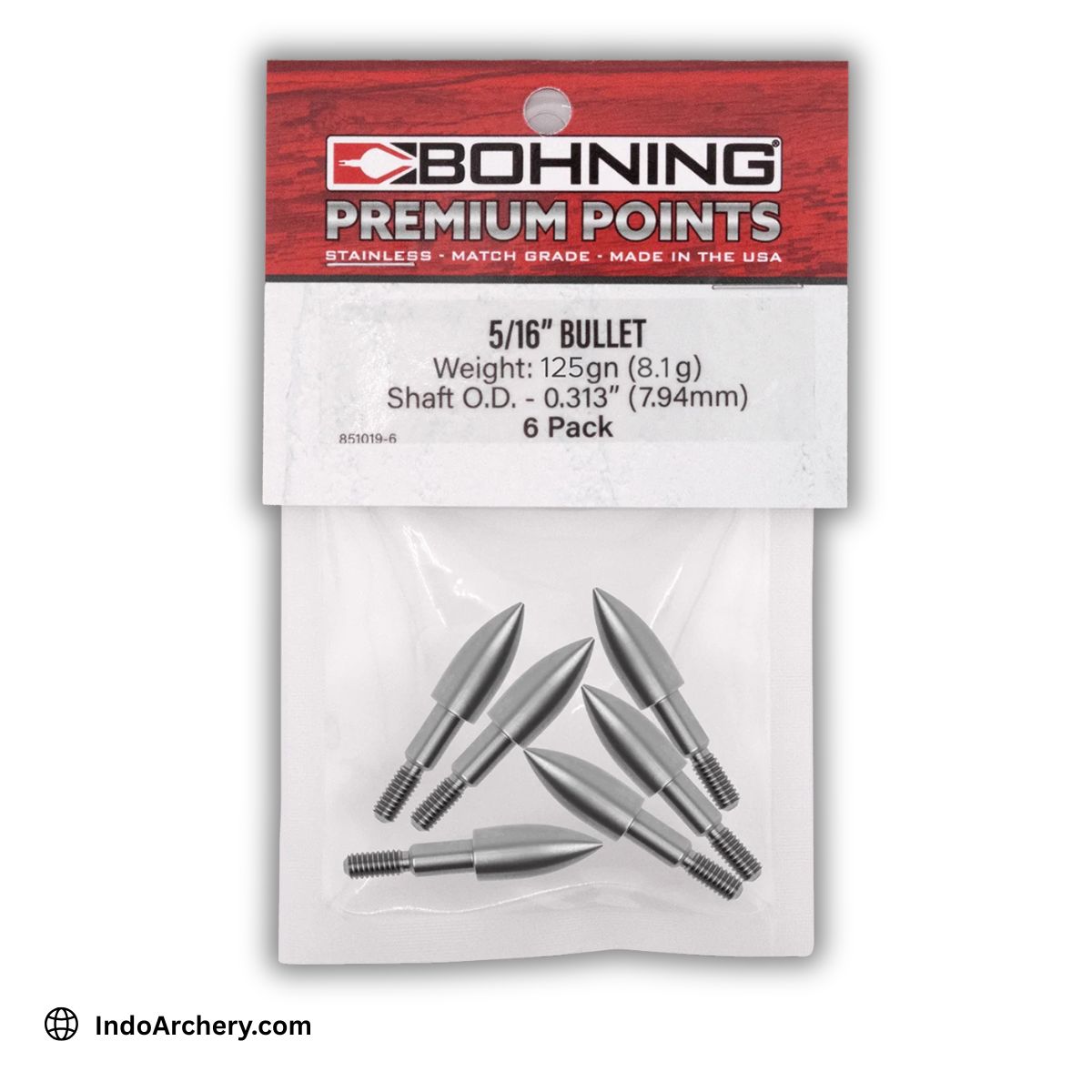 Barnett Bohning Bullet Points – Stainless Steel 6 pieces