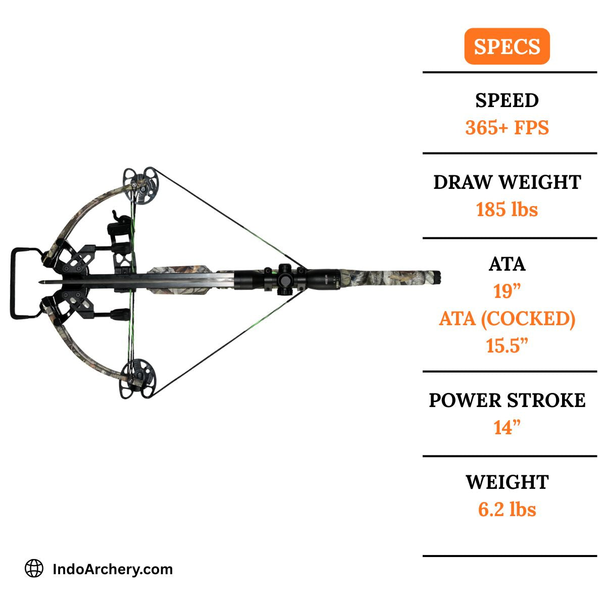 White Smoke Hori-Zone Alpha-XT Crossbow | 365+ FPS Lightweight Design Hori-Zone