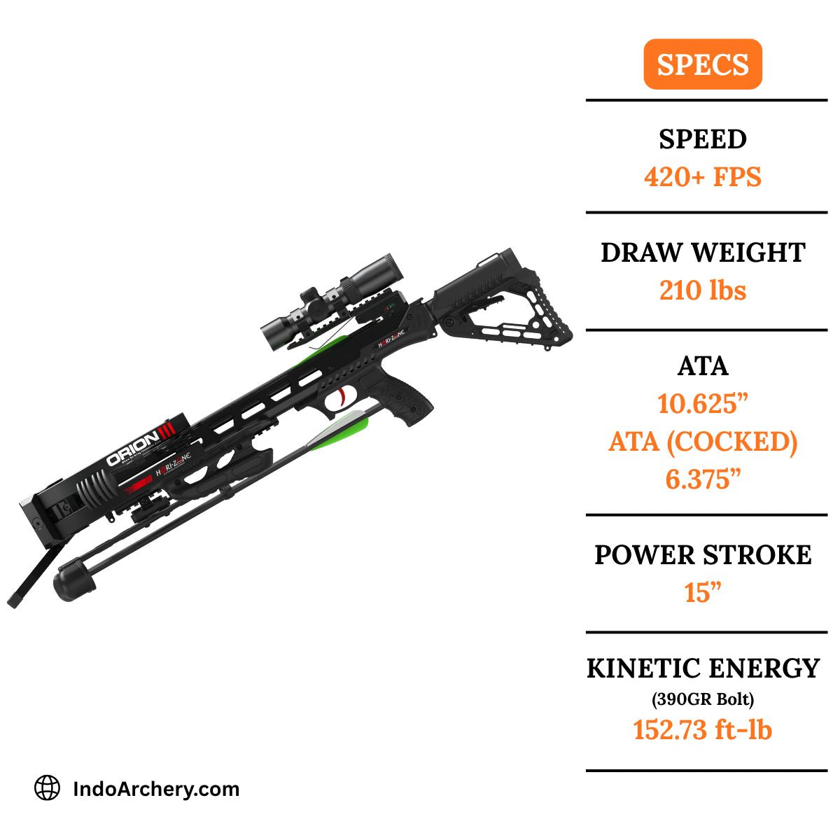 White Smoke Hori-Zone Orion III ZB120A0 High-Speed Performance Crossbow Hori-Zone