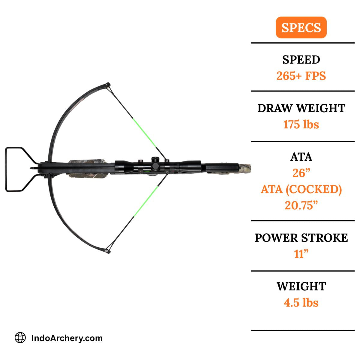 White Smoke Hori-Zone Rage-X Recurve Crossbow | Lightweight 175 lbs Hori-Zone