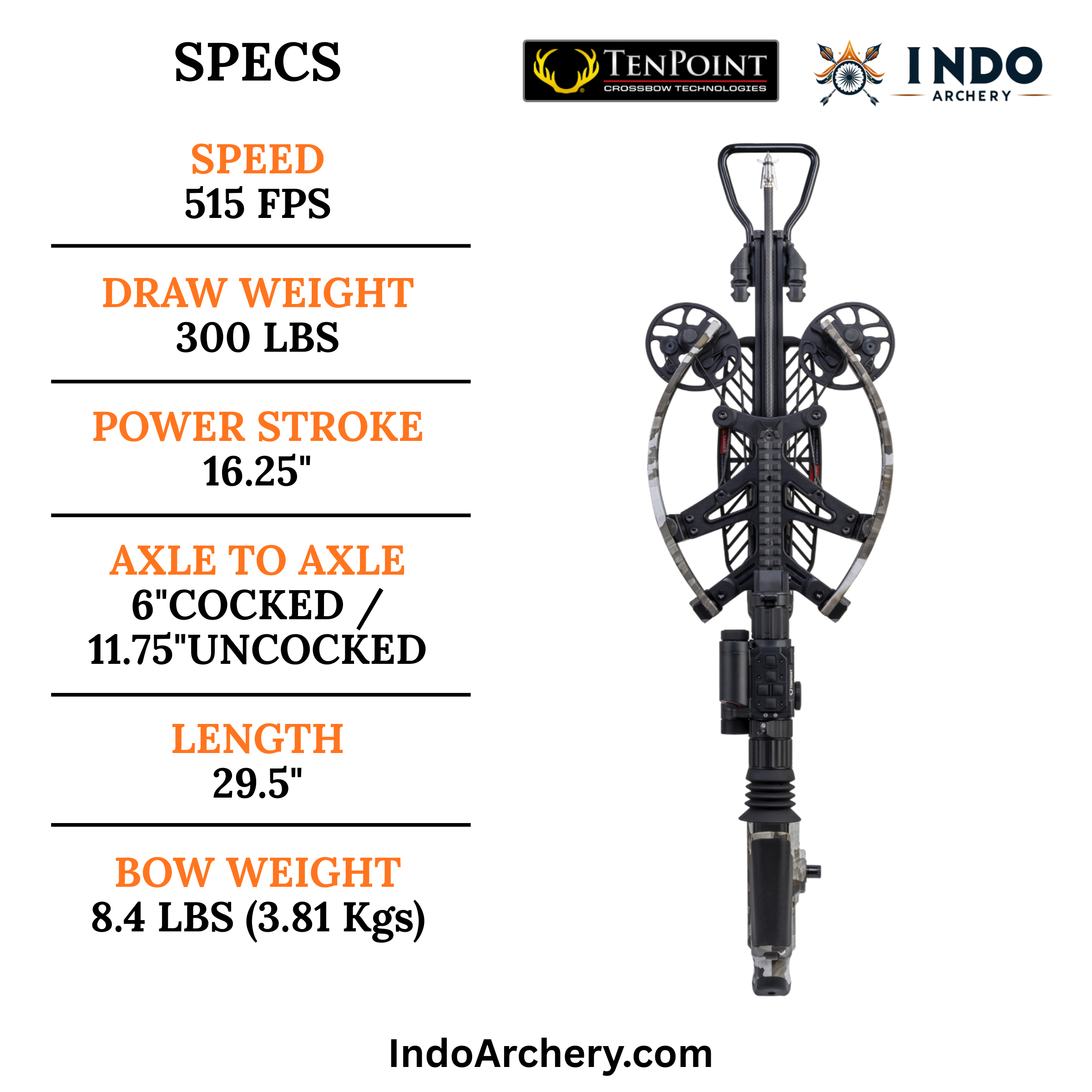 TenPoint TRX Ultra | 515 FPS Rangefinding Crossbow with Vision HD Digital Scope